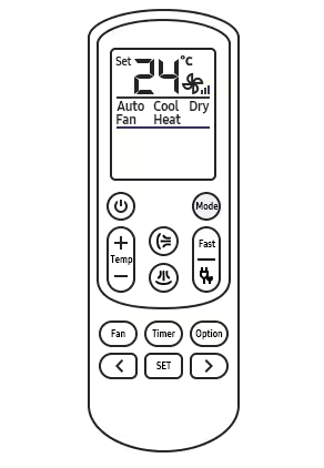 samsung ac remote setting for cooling