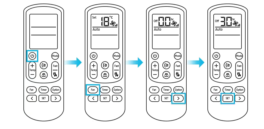 samsung ac remote CONTROL symbols