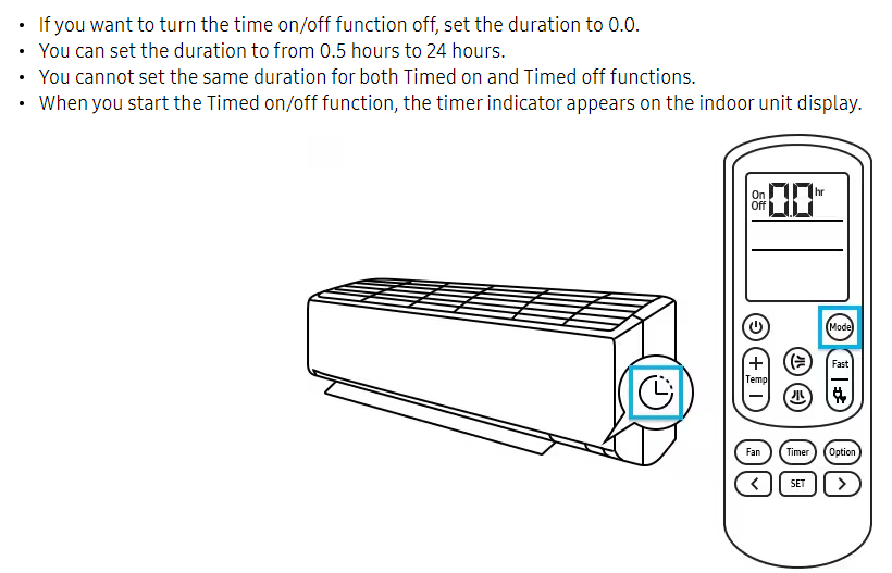 samsung ac remote control symbols explained