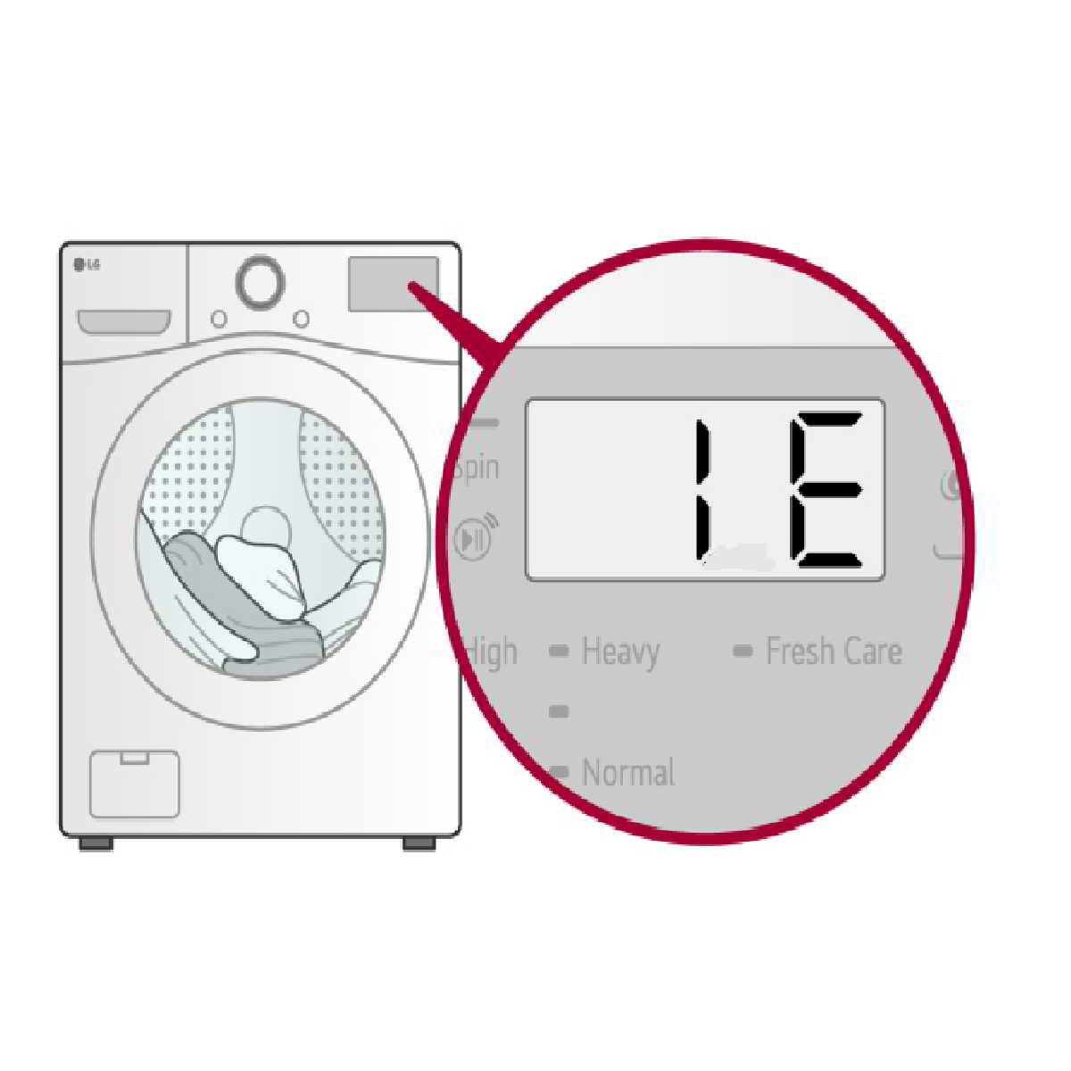 LG washer IE code during rinse cycle