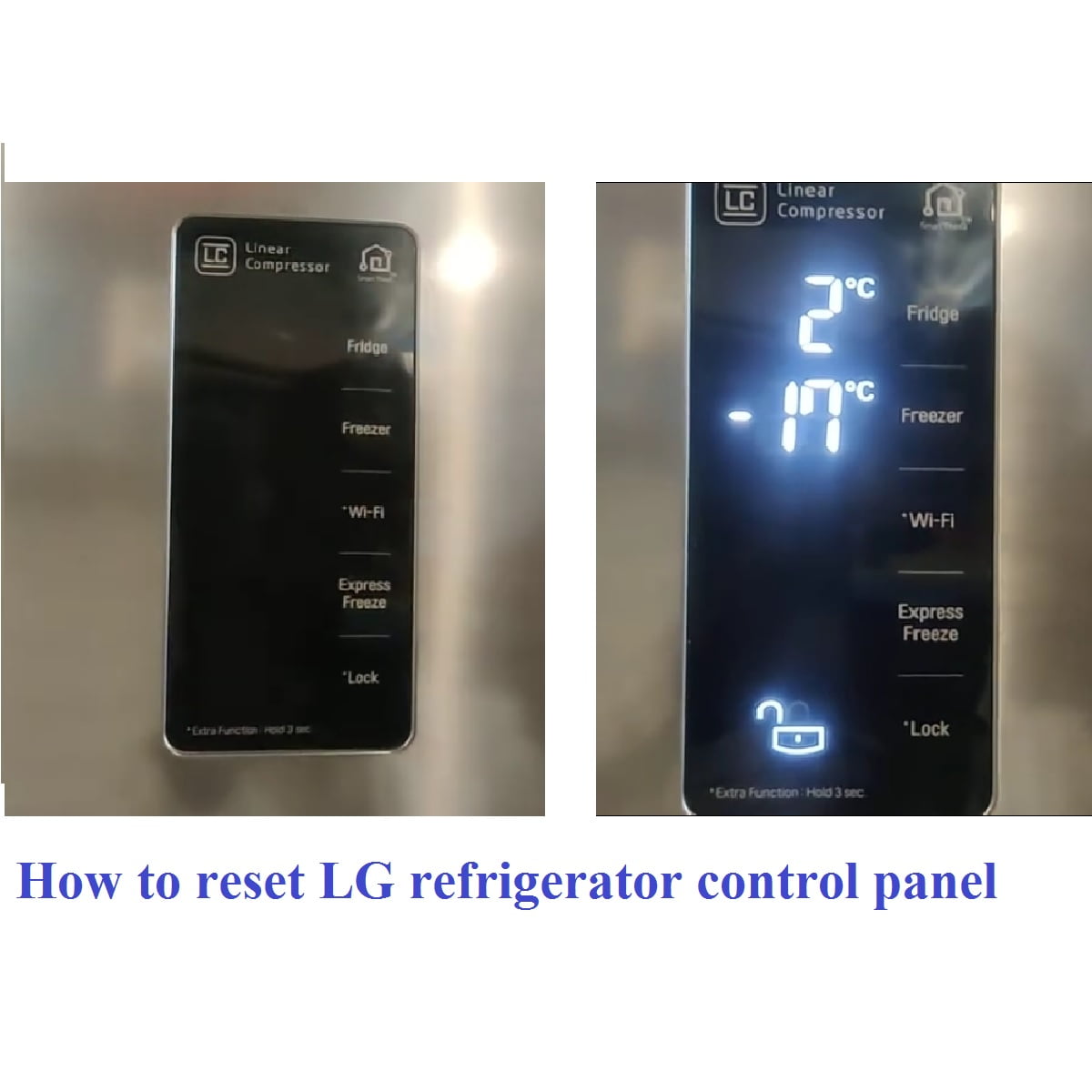 LG refrigerator control panel reset steps